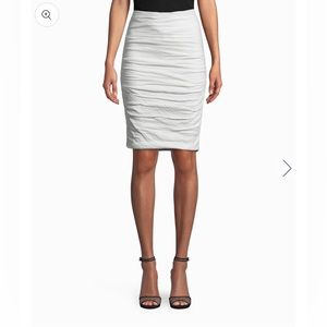 Nicole Miller skirt, ruched, white, size 6